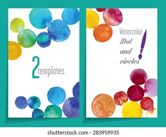 Two template with shadow. Watercolor design.