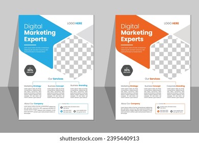 Two templates of different colors flyer design, modern and simple  business flyer design. corporate flyer template design.