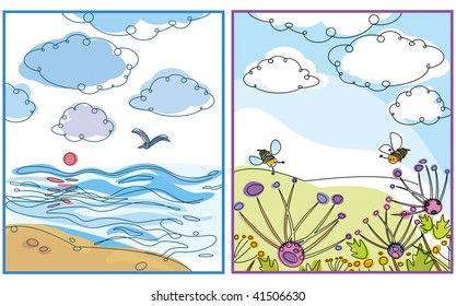 Two of  tender landscapes for your design