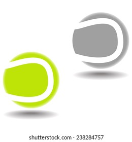 Two tennis balls white and gray