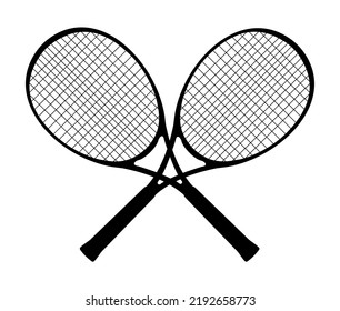 Two tennis rackets diagonally vector