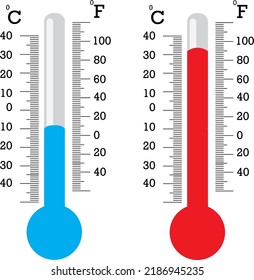 Two Termometer Show Cold Heat Vector Stock Vector (Royalty Free ...