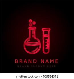 Two Test Tubes red chromium metallic logo