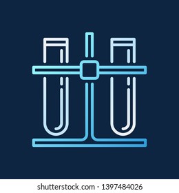 Two Test-Tubes on rack vector linear colored concept icon on dark background