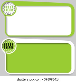 Two text frames for your text and green energy icon