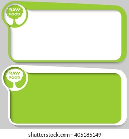 Two text frames for your text and raw food icon