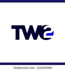 Two text logo vector template. Number logo text element