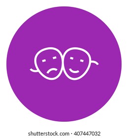 Two theatrical masks line icon.