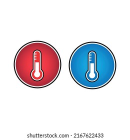 Two thermometers denoting heat and cold. The theme of weather and climate.