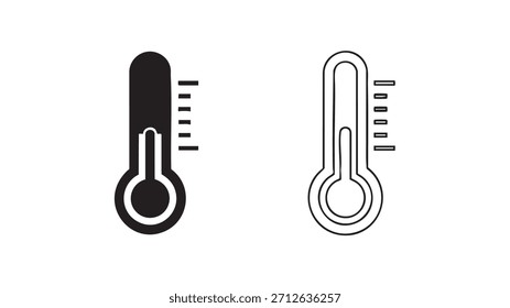 Dos termómetros, uno negro y otro blanco, se muestran uno al lado del otro. El negro está en la parte superior izquierda