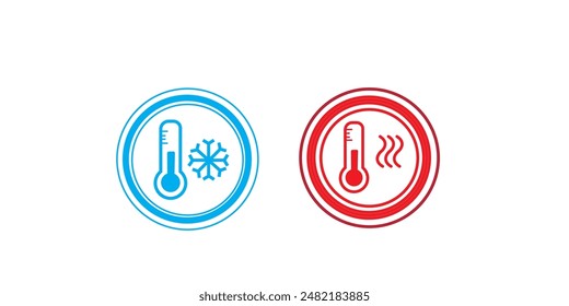 two thermostat temperatures, hot and cold