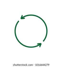 two thin arrows in circle symbol vector 