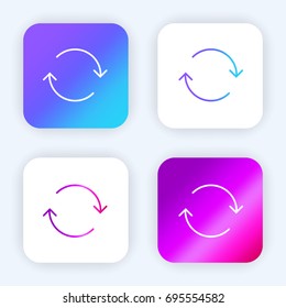 Two Thin Arrows forming a circle bright purple and blue gradient app icon