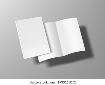 Two Thin Books Open And Close With Soft Cover Fly. EPS10 Vector