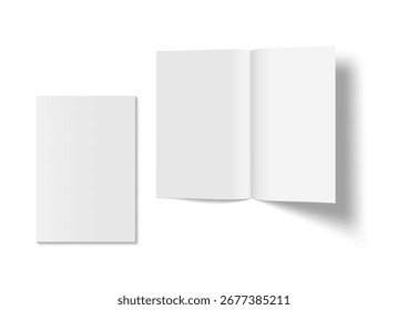 Two Thin Books With Soft Cover Mock Up. EPS10 Vector