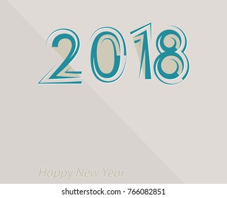 Two Thousand Eighteen Design, New Year Vector Art Illustration