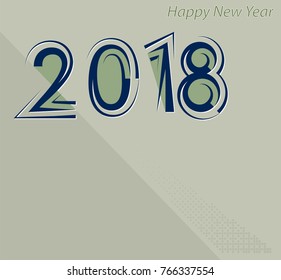 Two Thousand Eighteen Design, New Year Vector Art Illustration