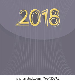 Two Thousand Eighteen Design, New Year Vector Art Illustration