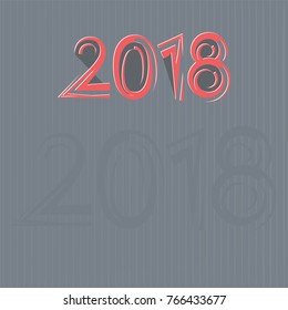 Two Thousand Eighteen Design, New Year Vector Art Illustration