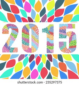 Two thousand and fifteen new year word vector graphic illustration design art