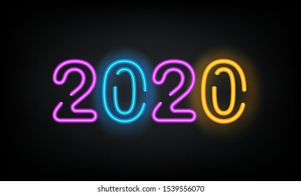 Two thousand twenty new year greeting card