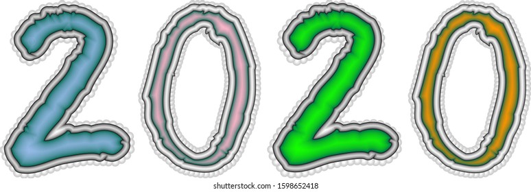 Two thousand and twenty on a white background