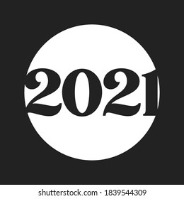 Dos Mil Veintiuno, 2021, Año Nuevo, Vector Texto Ilustración Fondo