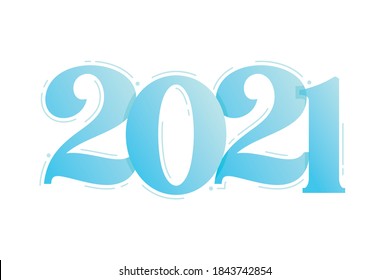 Two Thousand Twenty One, 2021, New Year, Vector Text Illustration Background