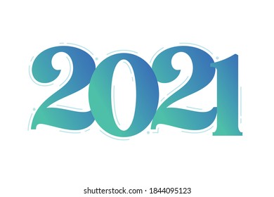 Two Thousand Twenty One, 2021, New Year, Vector Text Illustration Background