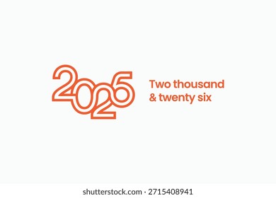 Dos mil veintiséis número 2026 logotipo moderno, icono, signo, tarjeta, impresión de Anuncio. Ilustración vectorial