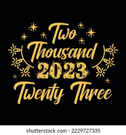 Two thousand twenty three - new year festival typographic vector design