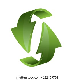 Two three dimensional arrows, business concept, vector illustration