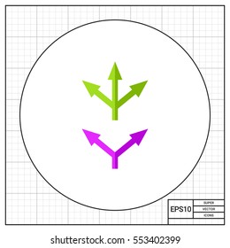 Two and Three Way Arrows Icon