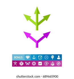 Two and Three Way Arrows Icon