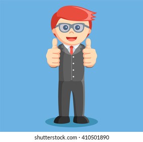 Two Thumb up business man