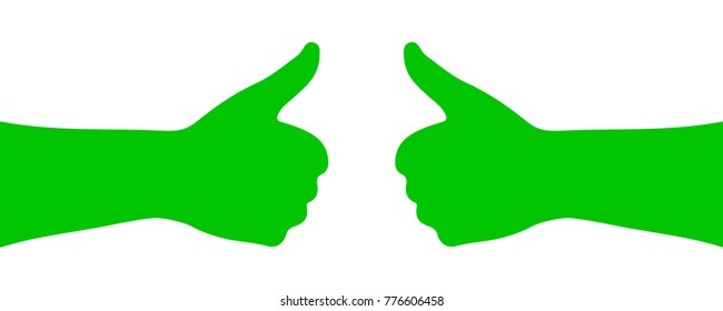 Two thumb up, i like it, Yes – stock vector