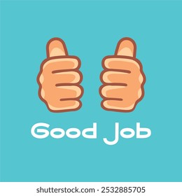 Two thumbs up gesture, goal achievement, encouragement. Suitable design for content creators, graphic designers, business owners, educators, greeting card makers.