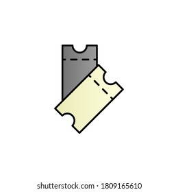 Two ticket card color gradient vector icon