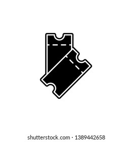 two ticket card icon. Simple glyph, flat vector of Cinema icons for UI and UX, website or mobile application