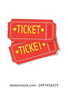 Two tickets admit one, vector illustration stock illustration