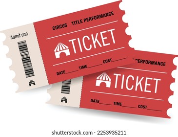 Two tickets to the circus, vector