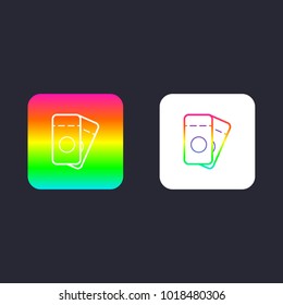 two tickets icon colorful gradient outline and cut shape set vector design