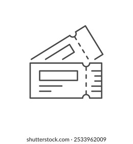 Two tickets line outline icon
