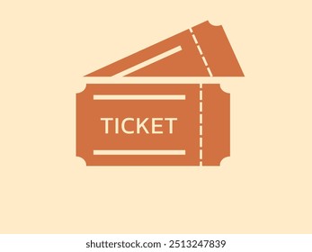 Two tickets on beige background. Invitation, coupons. Vector illustration