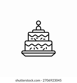 two tiered cake icon sign vector