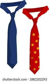 Two ties, illustration, vector on white background