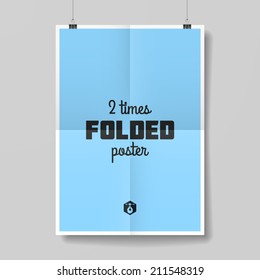 Two Times Folded Poster. Vector.