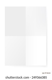 Two times folded white A4 size paper sheet, Vector