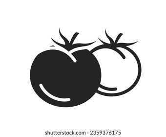 two tomato icon. vegetable, harvest and farming symbol. natural organic food. isolated vector image