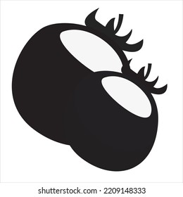 Two tomatoes fruit silhouette vector illustration